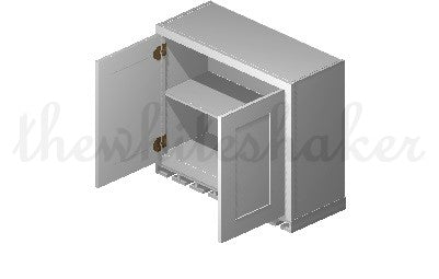 W3024 - 30" Wide 24" High, Bridge Wall Cabinet