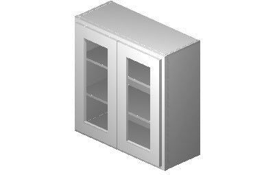 PG3030 - 30" Wide 30" High, Plain Glass Double Doors