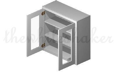 PG3030 - 30" Wide 30" High, Plain Glass Double Doors