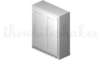 W3036 - 30" Wide 36" High, Double Door Wall Cabinet