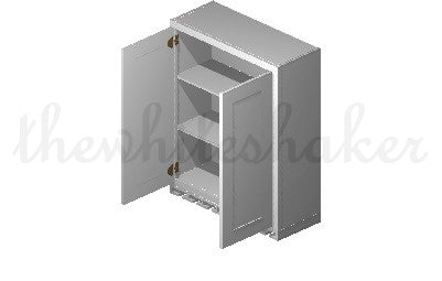 W3036 - 30" Wide 36" High, Double Door Wall Cabinet