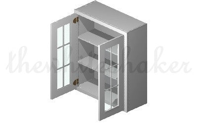 MD3036 - 30" Wide 36" High, Mullion Glass Double Doors