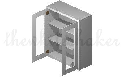 PG3036 - 30" Wide 36" High, Plain Glass Double Doors