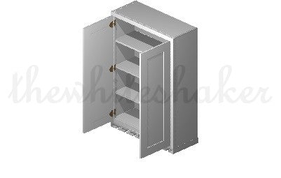 W3042 - 30" Wide 42" High, Double Door Wall Cabinet