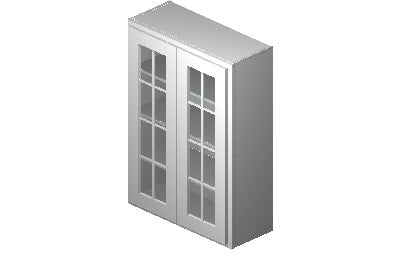 MD3042 - 30" Wide 42" High, Mullion Glass Double Doors