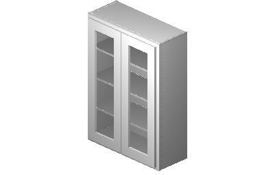 PG3042 - 30" Wide 42" High, Plain Glass Double Doors