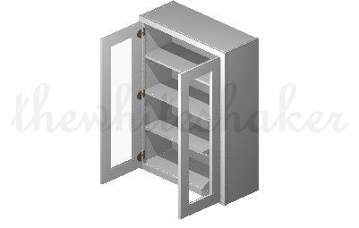 PG3042 - 30" Wide 42" High, Plain Glass Double Doors