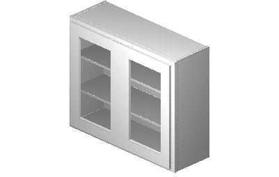 PG3630 - 36" Wide 30" High, Plain Glass Double Doors