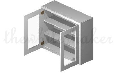 PG3630 - 36" Wide 30" High, Plain Glass Double Doors