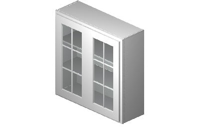 MD3636 - 36" Wide 36" High, Mullion Glass Double Doors