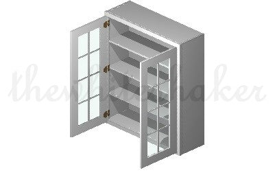 W3642 - 36" Wide 42" High, Double Door Wall Cabinet